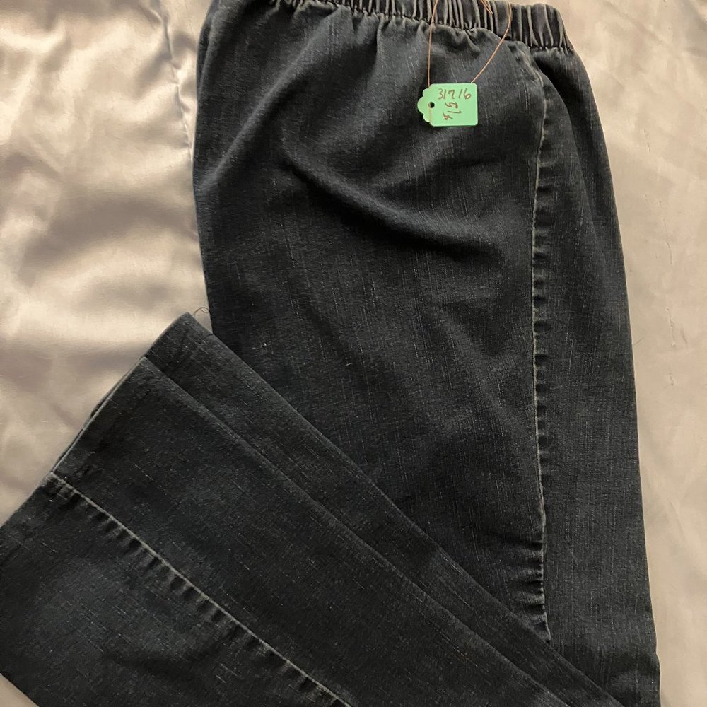 317 Dark Denim Stretch elastic waist jeans